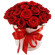 red roses in a hat box. Baranovichi