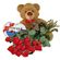 red roses with teddy and chocolates. Baranovichi